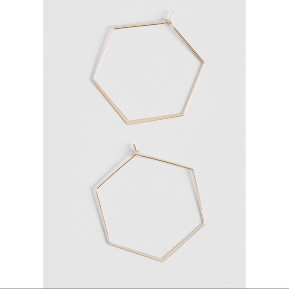 Modcloth Jewelry - ModCloth Good as Hexagon Hoop Earrings, like new